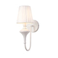 JIOLLGBBM White Fabric Shade Wall Lamp, 1-Light Romantic Socket Bedside Sconce Lighting Fixture for Bedroom Living Room (Color: 5W Cool White, Size: D14.5 H38cm)