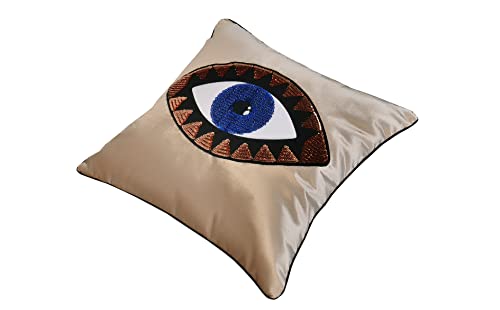 GELIVING Throw Pillow Set - Evil Eye Throw Pillows - Midnight Blue Accent Pillows - Home Decor Velvet Cushions - Amulet Protection Against Misfortune