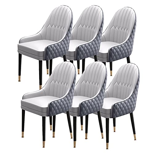 Leather-Padded Wood Dining Chairs, Set of 6