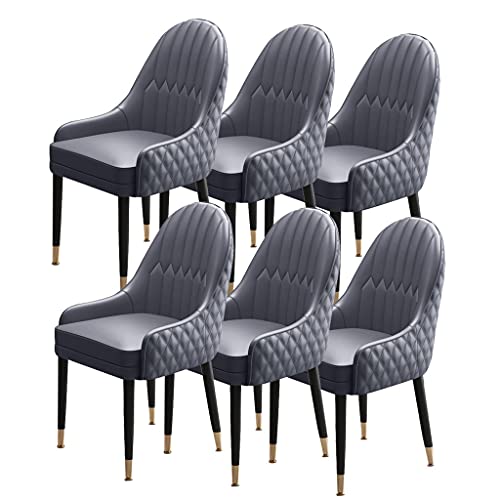 Leather-Padded Wood Dining Chairs, Set of 6