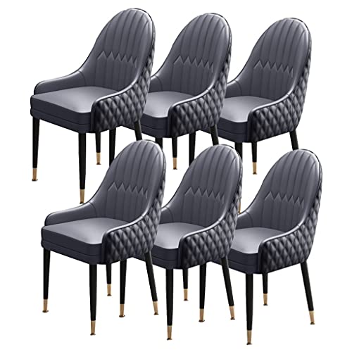 Leather-Padded Wood Dining Chairs, Set of 6