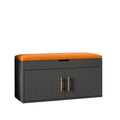 NSUQOA Adjustable Shoe Changing Stool for Household Use with Storage Function, Soft Bag Seat(Orange,Medium)