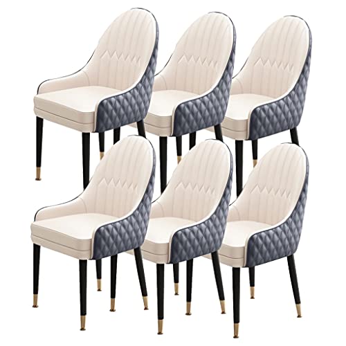 Leather-Padded Wood Dining Chairs, Set of 6