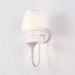 White Fabric Shade Wall Sconce, Cool White