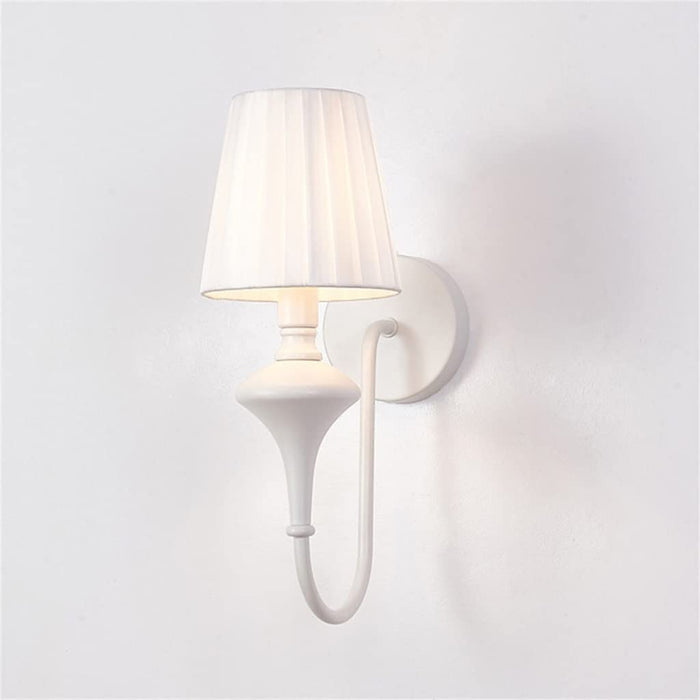 White Fabric Shade Wall Sconce, Cool White