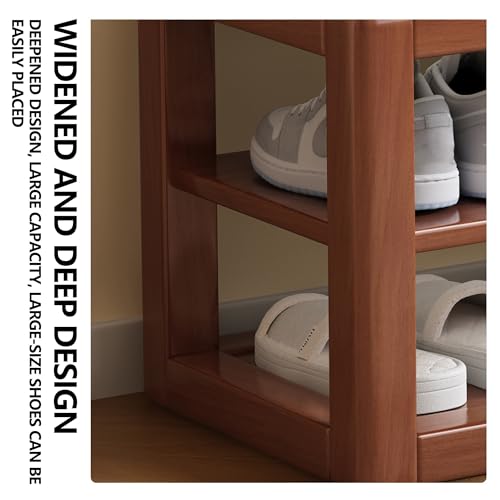 Slim Shoe Storage Cabinet, Multi-Color Wooden Shoe Rack with Ottoman - Sturdy Entryway Bench, Hallway Cupboard for Shoes, Stylish Slimline Design (31.5in)