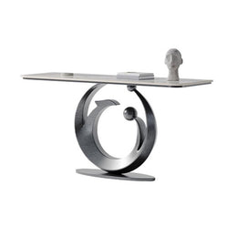 Faux Marble Console Table with Sensor Light