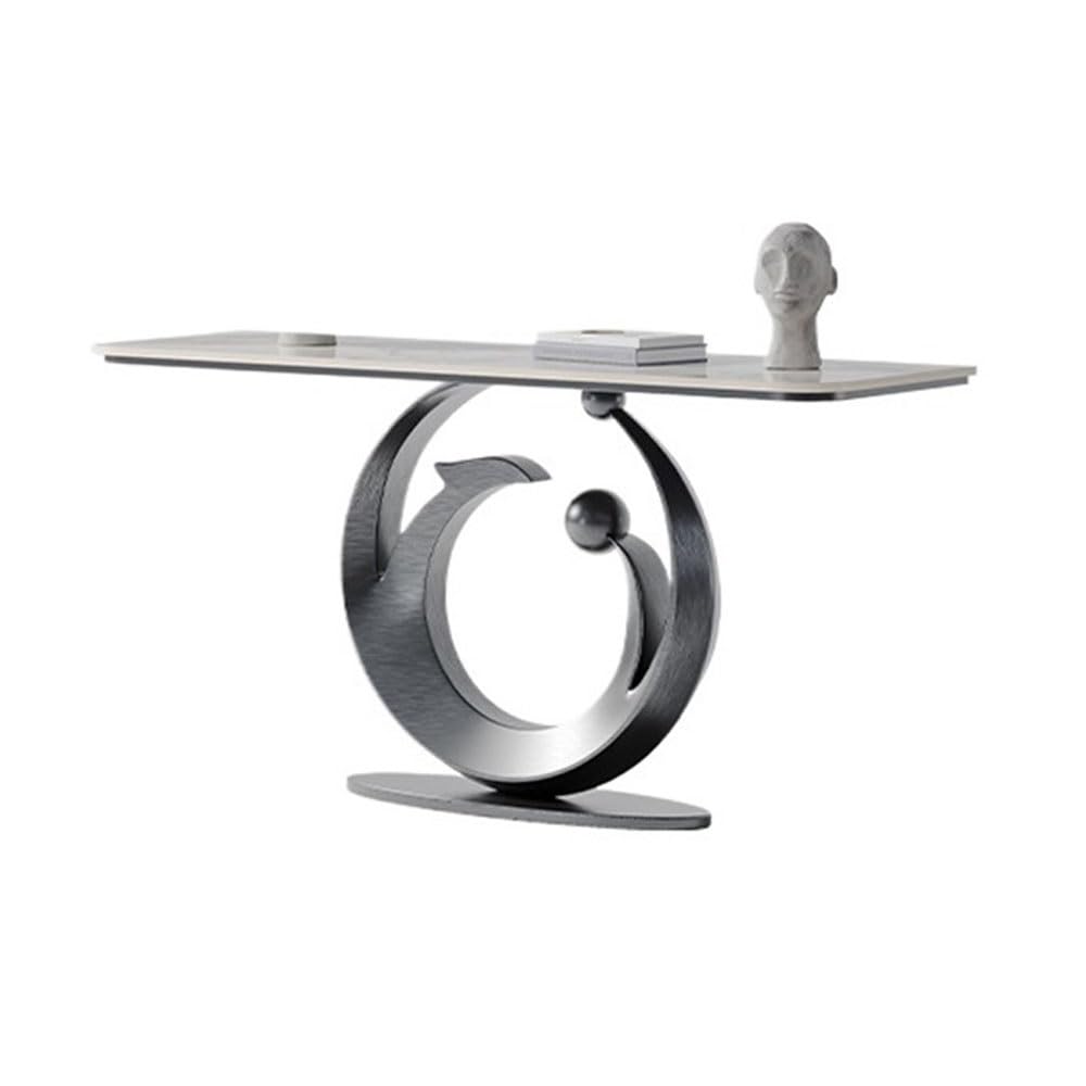 Faux Marble Console Table with Sensor Light