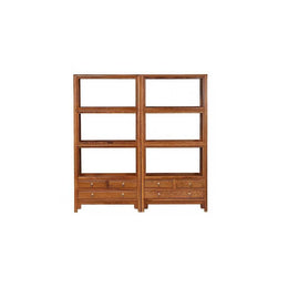 Low Wood Bookcase with Storage Cabinet