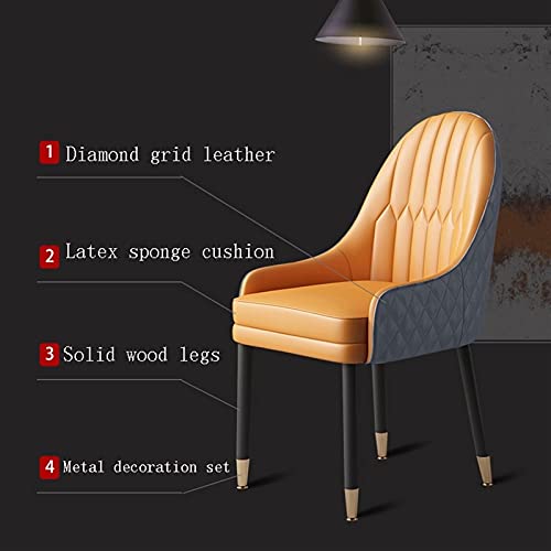 ELUKHT Wooden Kitchen Dining Chairs Set of 6, Modern Accent Arm Chairs with Microfiber Leather Soft Padded Seats for Home and Dining Room