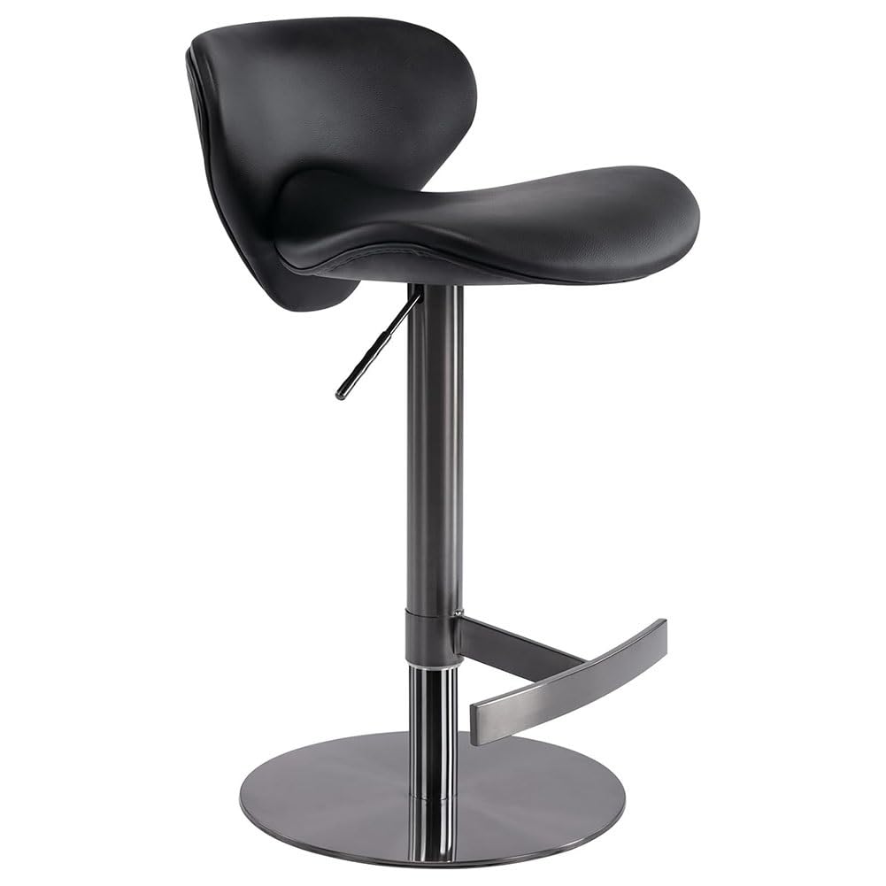 Adjustable Faux Leather Swivel Bar Stool
