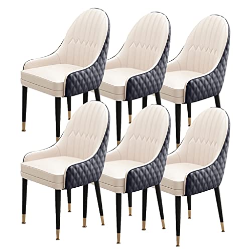 Leather-Padded Wood Dining Chairs, Set of 6