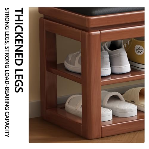 Slim Shoe Storage Cabinet, Multi-Color Wooden Shoe Rack with Ottoman - Sturdy Entryway Bench, Hallway Cupboard for Shoes, Stylish Slimline Design (31.5in)