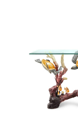 Sea Turtle Glass-Top Console Table