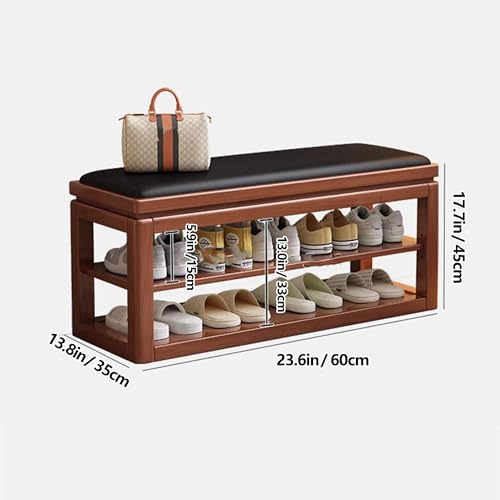 Slim Shoe Storage Cabinet, Multi-Color Wooden Shoe Rack with Ottoman - Sturdy Entryway Bench, Hallway Cupboard for Shoes, Stylish Slimline Design (31.5in)