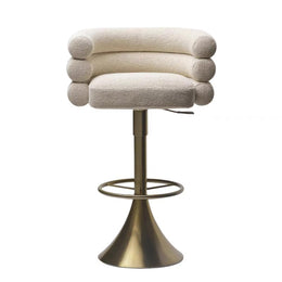 Adjustable Swivel Bar Stool with Gold Base