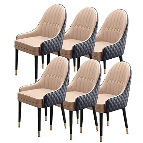 Leather-Padded Wood Dining Chairs, Set of 6
