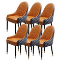 ELUKHT Wooden Kitchen Dining Chairs Set of 6, Modern Accent Arm Chairs with Microfiber Leather Soft Padded Seats for Home and Dining Room