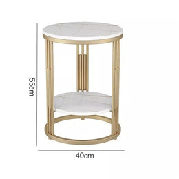 Round Marble Bedside Accent Table