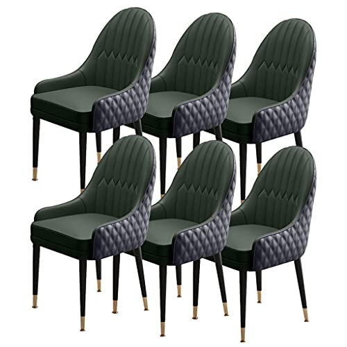 Leather-Padded Wood Dining Chairs, Set of 6