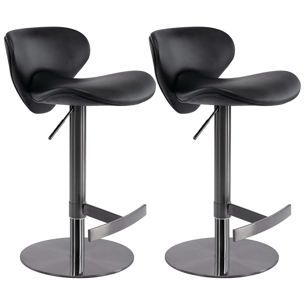 Adjustable Faux Leather Swivel Bar Stool