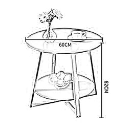 2-Tier Round Solid Wood Side Table