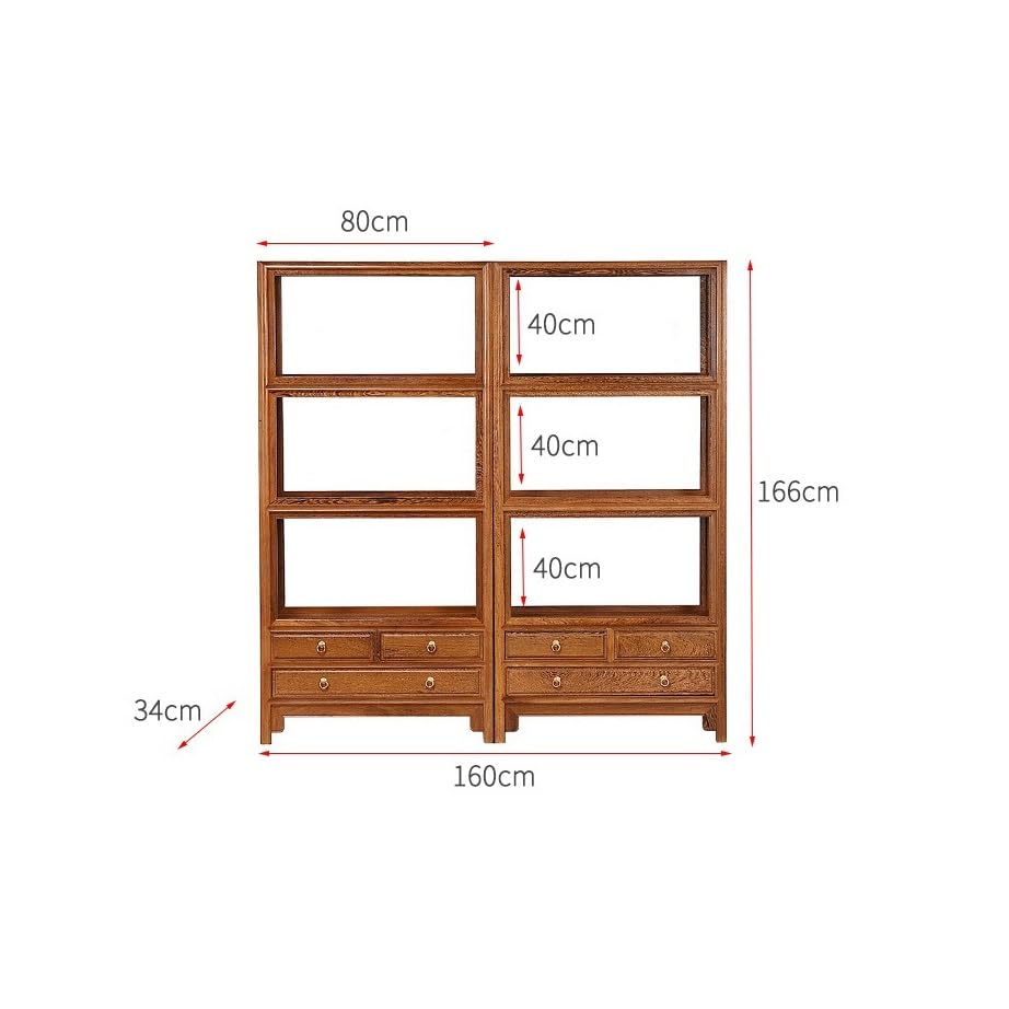 ATFRCGYBCZ Bookshelf Wooden Bookshelf Rack Chinese Style Study Bookcase Storage Cabinet Floor Low Bookcase
