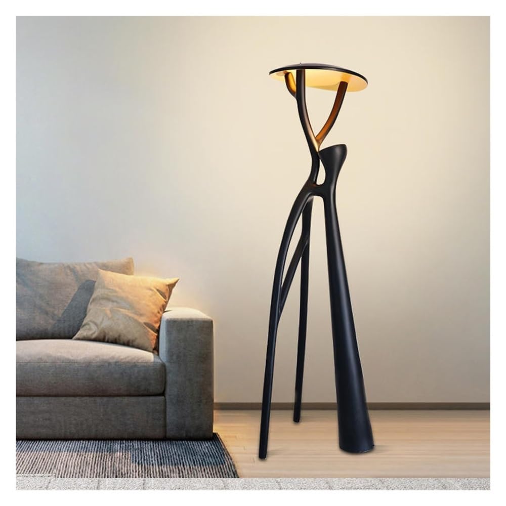 Resin Floor Lamp with Tree Branch Design, Modern Standing Light for Living Room Bedroom Hotel Lobby Decor, Black Art Sculpture Accent Lamp Large Size