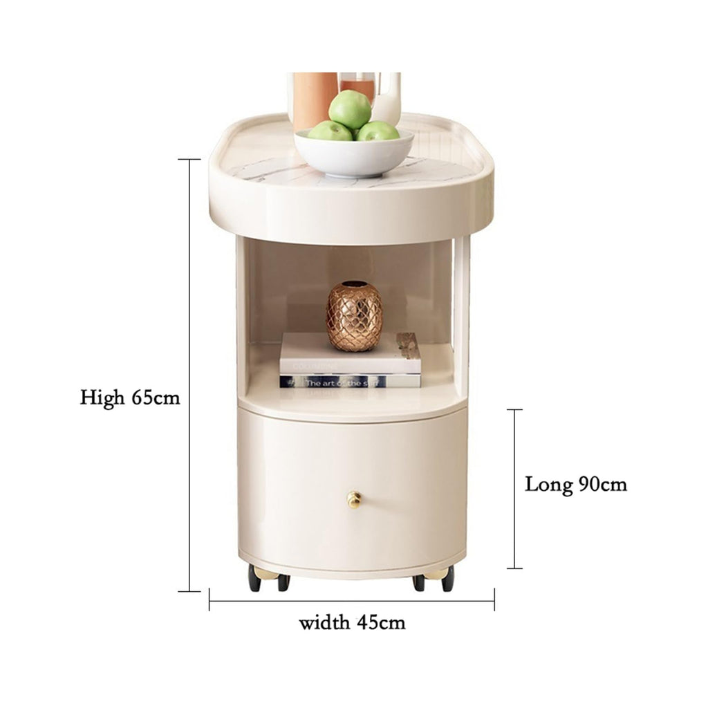 XJOYSL7921 Storage Cabinet Sofa Sideboard Side Table Cream Style Slate Corner Table Trolley Storage Side Table Pantry Cabinet Coffee Table