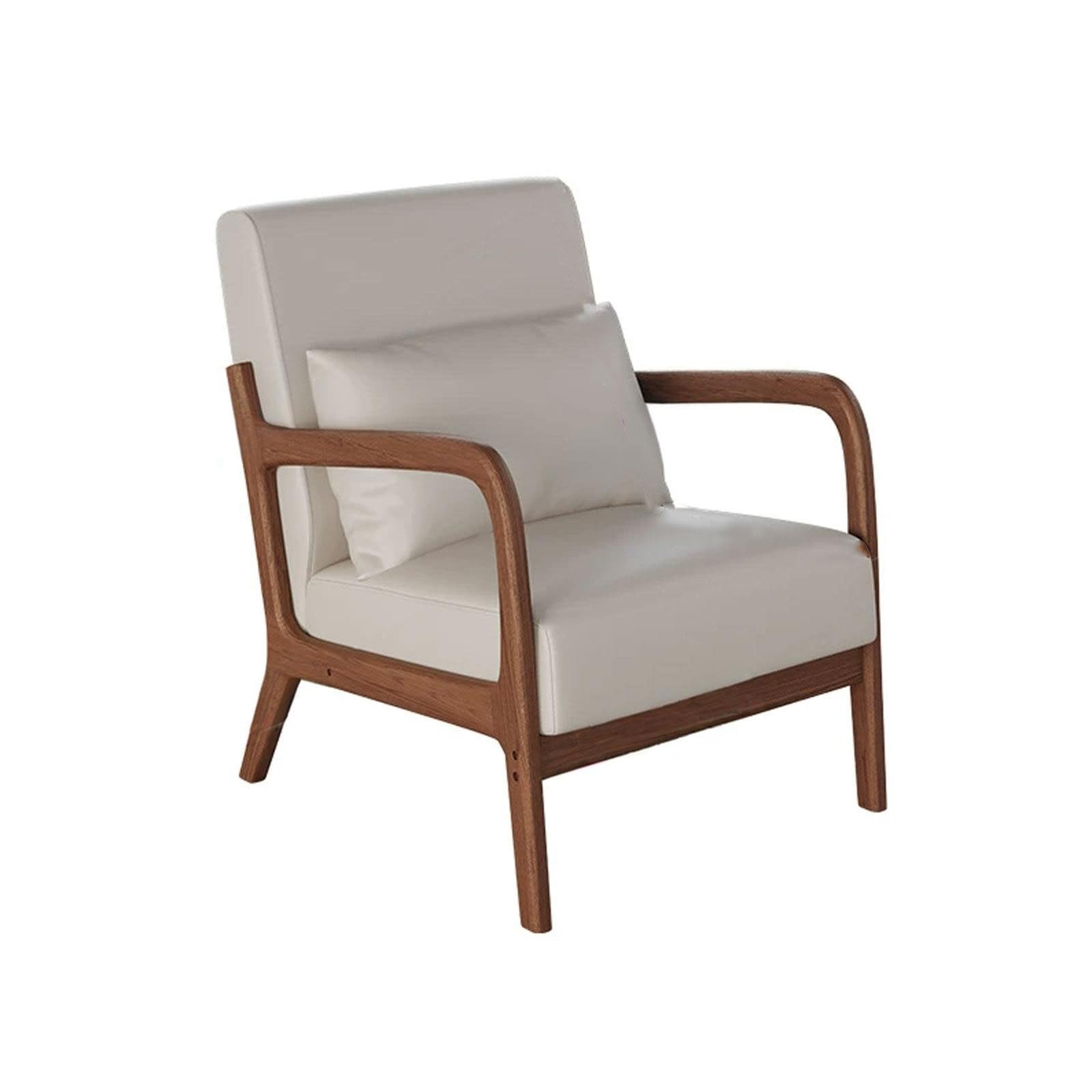 JOSOGO Solid Wood Frame Upholstered Accent Chair Set, Mid Century Modern Armchairs for Living Room/Bedroom