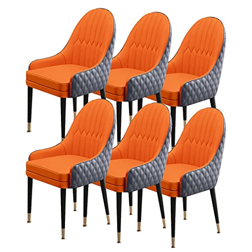 Leather-Padded Wood Dining Chairs, Set of 6