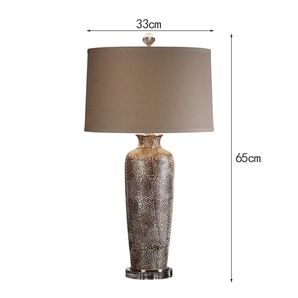 Ceramic Living Room Table Lamp Model Room Romantic Warm Lamp Bedroom Bedside Lamp Hotel Study Decoration (Colour: Remote Control Size: 33 x 65 cm) (Power Switch Button 33 x 65 cm)