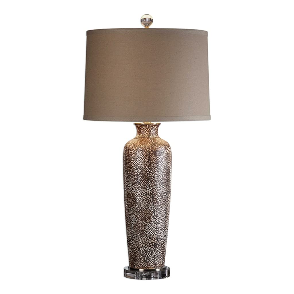 Ceramic Living Room Table Lamp Model Room Romantic Warm Lamp Bedroom Bedside Lamp Hotel Study Decoration (Colour: Remote Control Size: 33 x 65 cm) (Power Switch Button 33 x 65 cm)