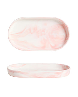 Oval Ceramic Vanity Tray for Makeup & Trinkets