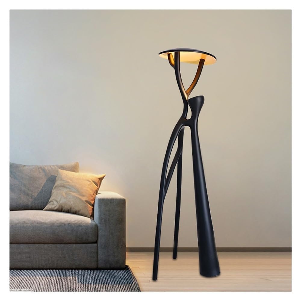 Resin Floor Lamp with Tree Branch Design, Modern Standing Light for Living Room Bedroom Hotel Lobby Decor, Black Art Sculpture Accent Lamp Large Size