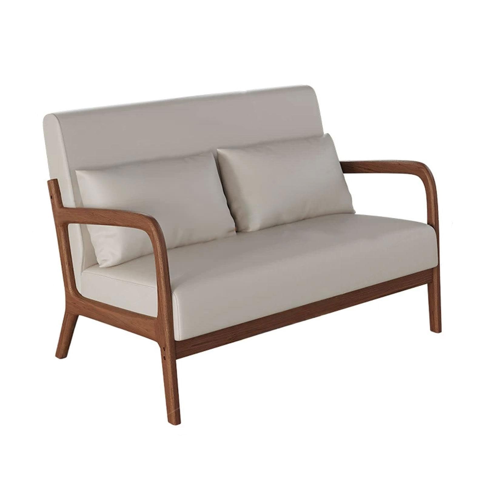 JOSOGO Solid Wood Frame Upholstered Accent Chair Set, Mid Century Modern Armchairs for Living Room/Bedroom