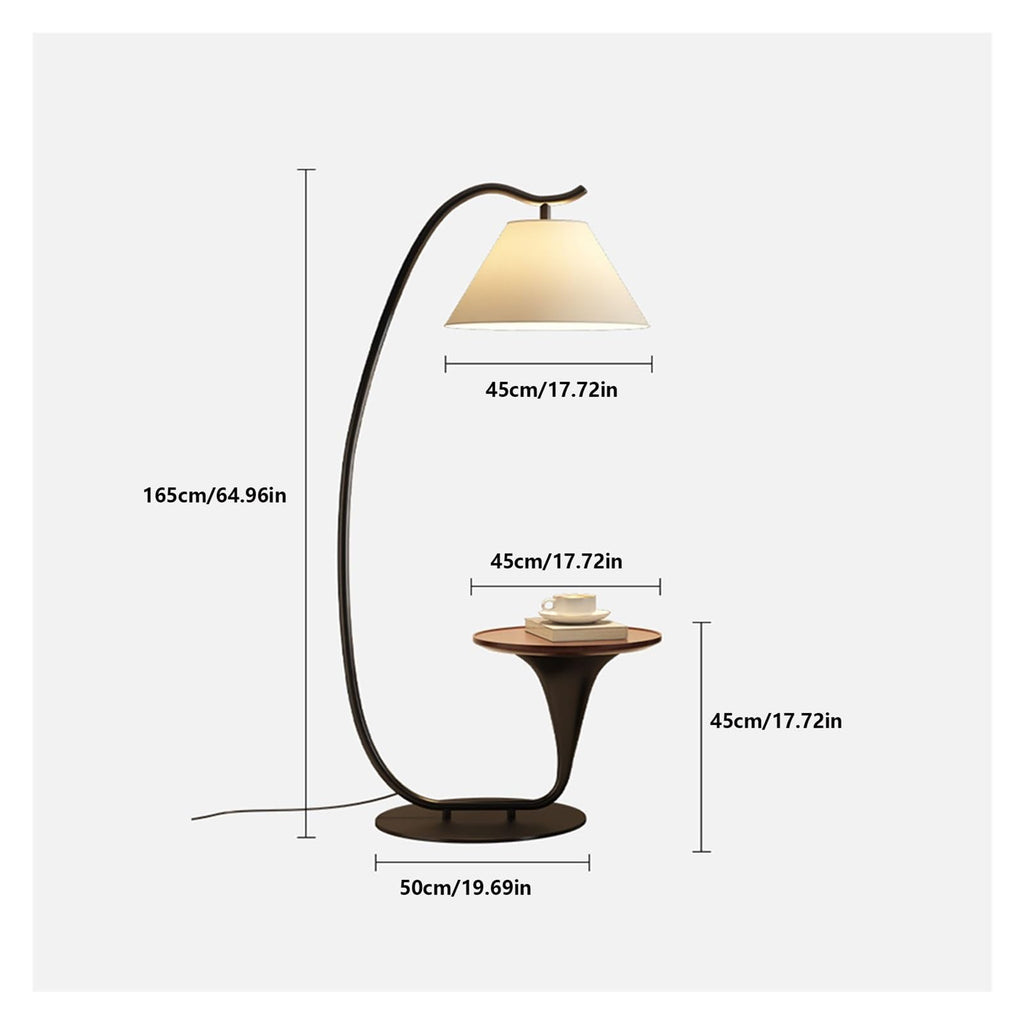YUHUAWF Floor Lamps Table & Lamp Combo with LED Bulb, Bedside Reading, Modern Wood End with Floor for Bedroom, Living Room, Office Standing Light