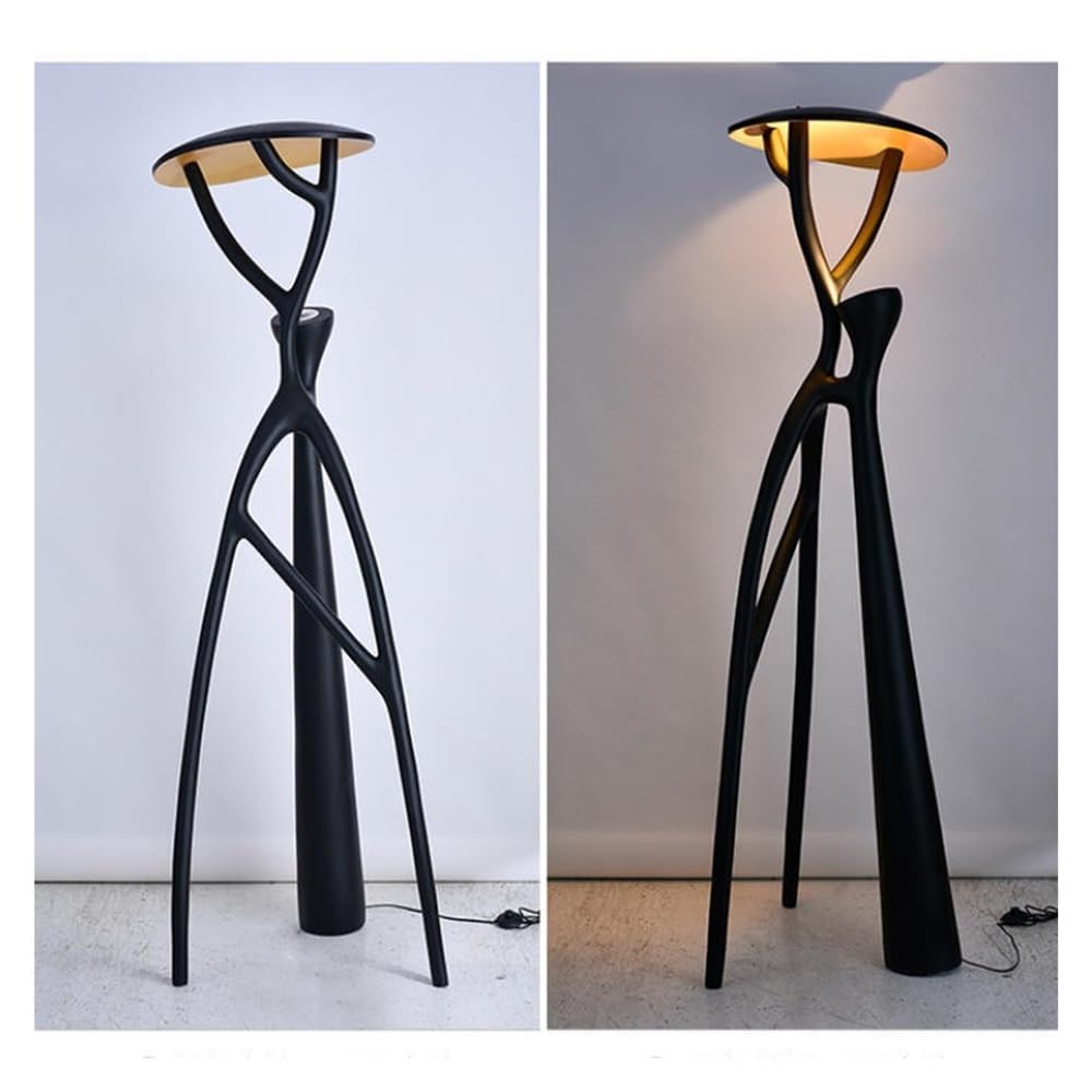 Resin Floor Lamp with Tree Branch Design, Modern Standing Light for Living Room Bedroom Hotel Lobby Decor, Black Art Sculpture Accent Lamp Large Size