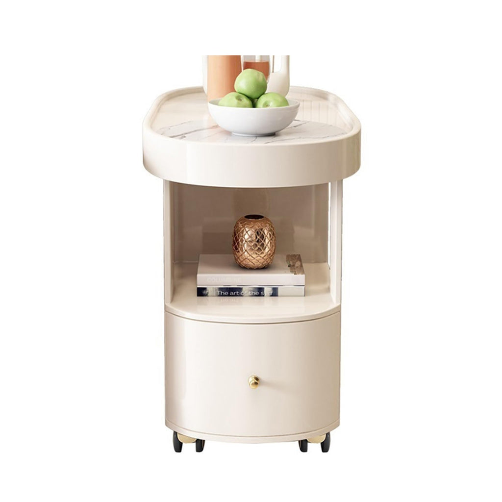 XJOYSL7921 Storage Cabinet Sofa Sideboard Side Table Cream Style Slate Corner Table Trolley Storage Side Table Pantry Cabinet Coffee Table