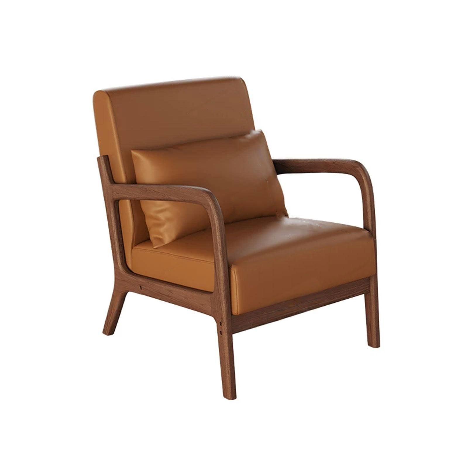JOSOGO Solid Wood Frame Upholstered Accent Chair Set, Mid Century Modern Armchairs for Living Room/Bedroom
