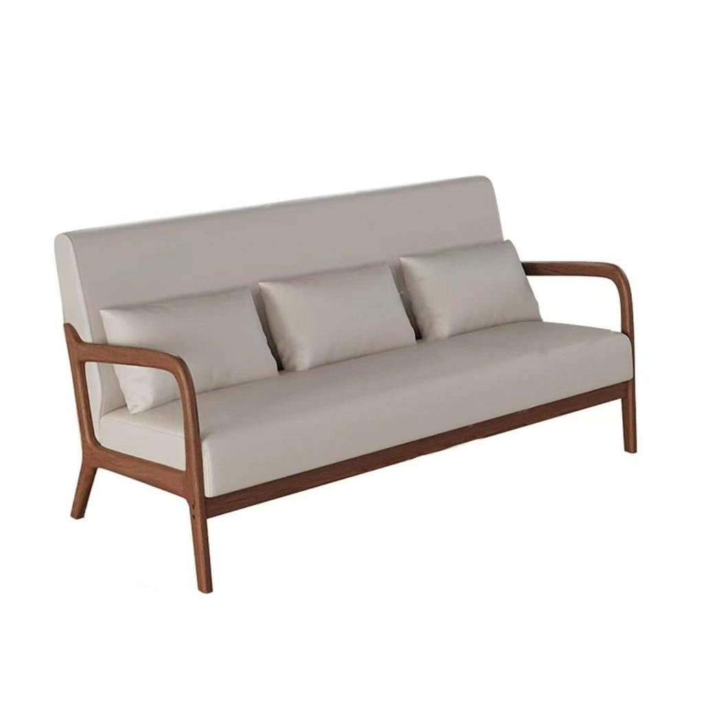 JOSOGO Solid Wood Frame Upholstered Accent Chair Set, Mid Century Modern Armchairs for Living Room/Bedroom