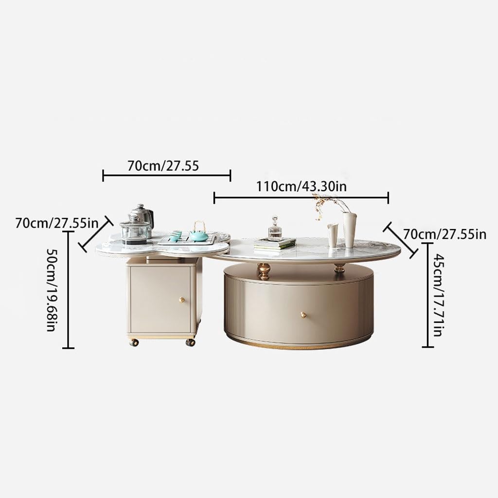 Guernsey Woollens End Table Rock Board Tea Table Tea Brewing Integrated Home Living Room Simple Movable Small Side Table Simple Living Room Table