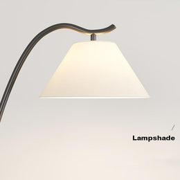 Wood End Table Floor Lamp with LED Bulb