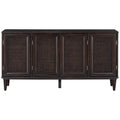 MWUCAIXIA Kitchen Functional Sideboard with Sliding Glass Doors and Integrated 16 Bar Wine Cabinet with Wine Glass Rack
