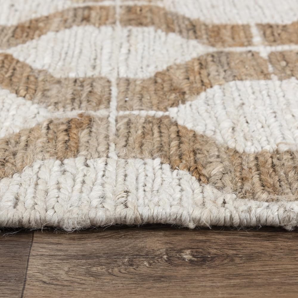 Woven Trends Royal - BNL943 - Contemporary/Modern Style, Geometric Pattern, Pet & Family Friendly, Living Room, Dining Room, Office, Low Pile Hand Made Jute Area Rug in Natural