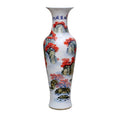 Floor vase Decorative Vase Ceramic Hand-Painted Landscape Painting Large Vase Home Living Room Decoration Opening Gift Floor Vase 39.3 Inches High Ceramic Vase Set