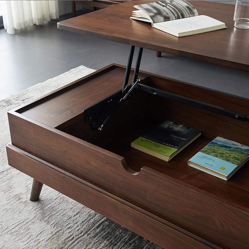 BTZHY Coffee Table Convertible Coffee Table to Dining Table, Multifunction Lift Top Table Hidden Handle Lift Up Coffee Table, Smooth Surface Table Corner Protection Storage Tea Table Strong Bearing C