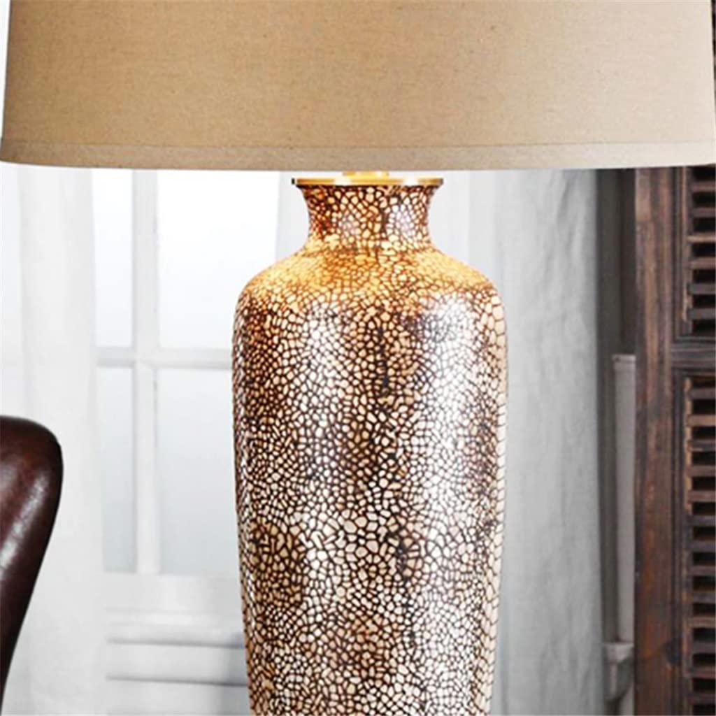 Ceramic Living Room Table Lamp Model Room Romantic Warm Lamp Bedroom Bedside Lamp Hotel Study Decoration (Colour: Remote Control Size: 33 x 65 cm) (Power Switch Button 33 x 65 cm)