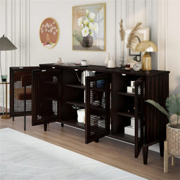 Sideboard Wine Bar Cabinet with Glass Doors