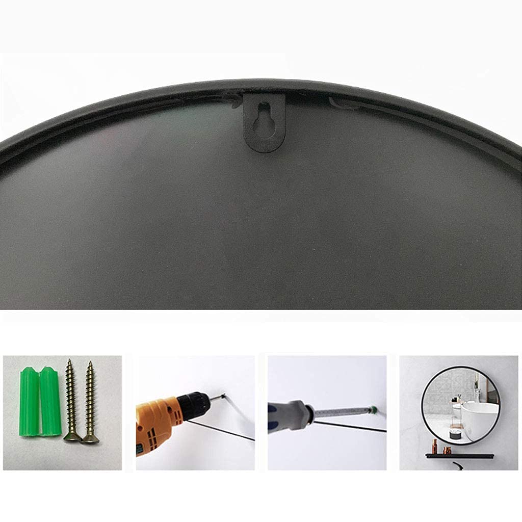Bathroom Mirror Makeup Mirror Round Decor Mirror Bathroom Makeup Shaving Home Living Room Bedroom Hallway Metal Iron Frame 19.7 inches | 23.6 inches | 27.5 inches | 31.5 inches (White 70 cm)